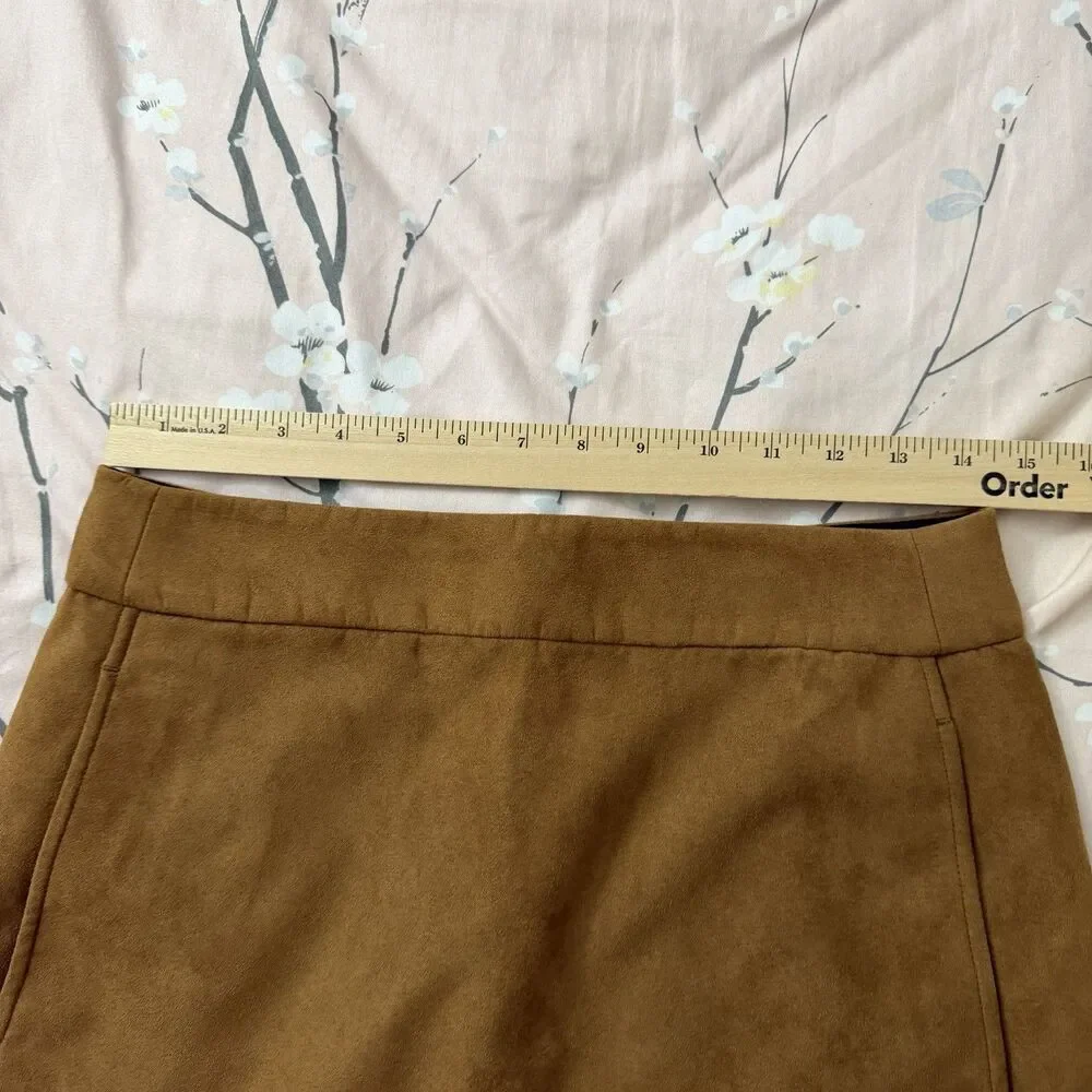 J. Crew Faux Suede Mini Skirt Womens 6 Walnut Brown Pockets A-Line BC892 NWT
